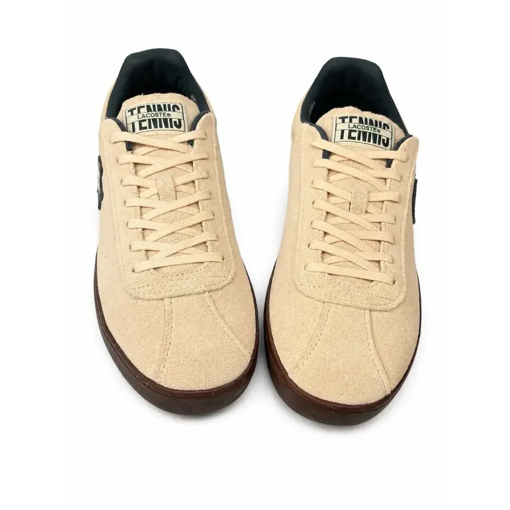 Lacoste Baseshot 125 3 SMA Men’s 9.5 Beige Suede Sneakers Gum Sole 749SMA0060AOT